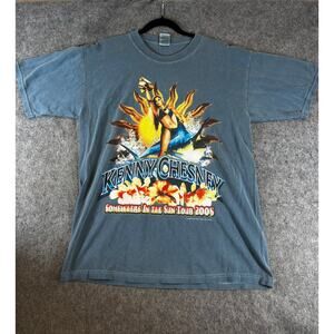 VTG Y2K Kenny Chesney Somewhere In The Sun Tour Shirt Adult Unisex Large Blue